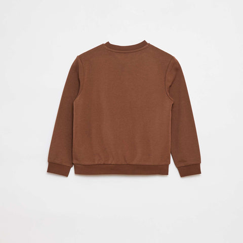 Sweat en molleton gratté uni