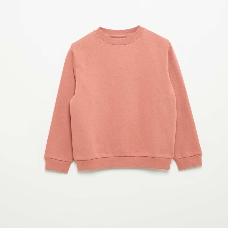 Sweat en molleton gratté uni – Rose – Kiabi Maroc