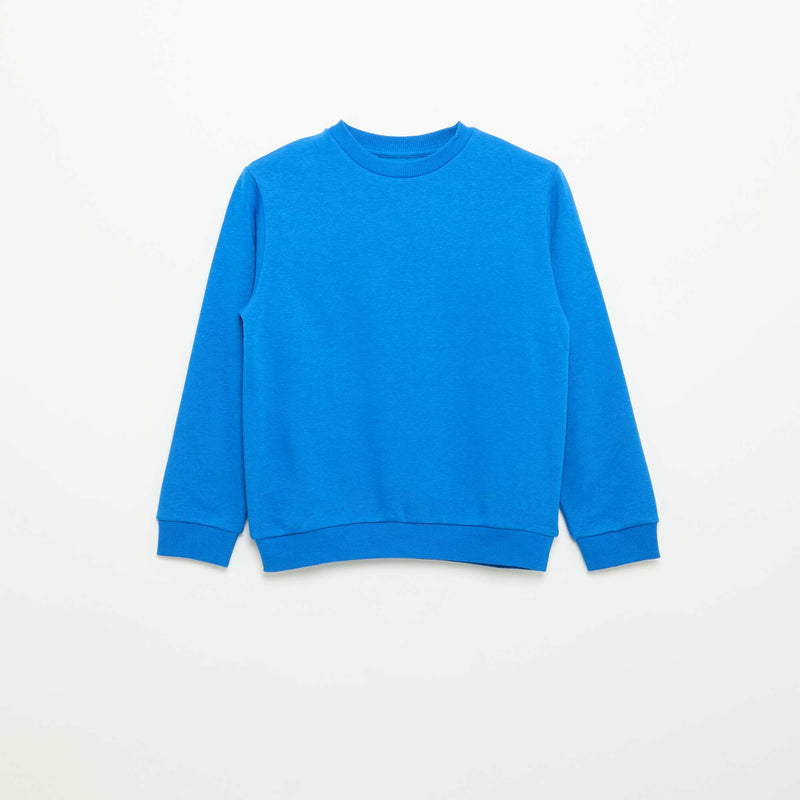 Sweat en molleton gratté uni – Bleu – Kiabi Maroc