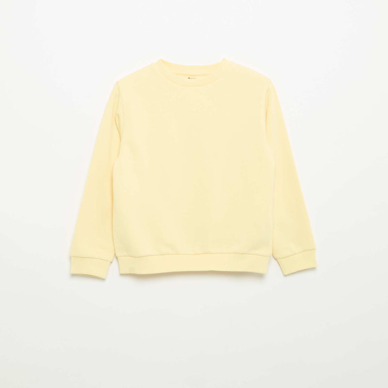 Sweat en molleton gratté uni – Jaune – Kiabi Maroc