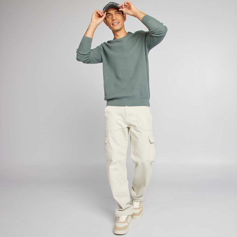 Pull en maille fine jauge type nid d'abeilles