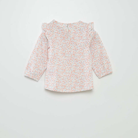 Blouse à motif avec volants aux épaules