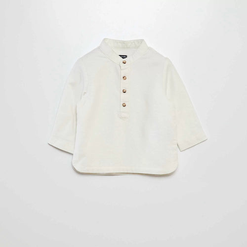 Chemise oxford col mao
