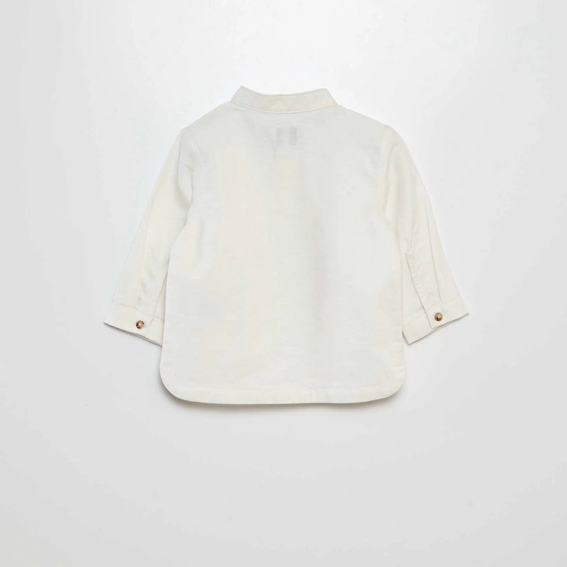 Chemise oxford col mao