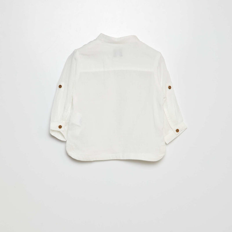 Chemise matière légère col mao