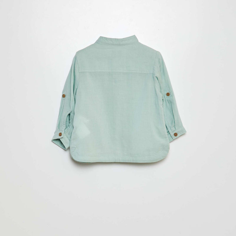 Chemise matière légère col mao