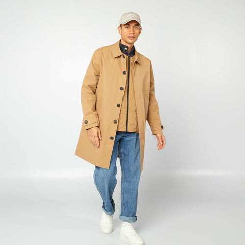 Trench mi-long avec veste matelassée sans manche à l'intérieur