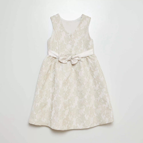 Robe sans manches avec motif doré et brillant