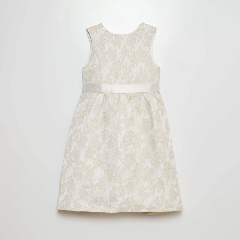 Robe sans manches avec motif doré et brillant