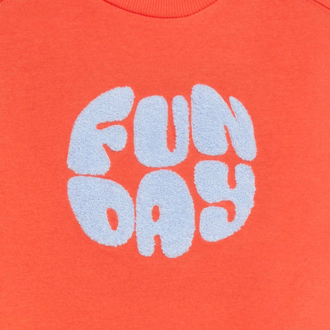 Sweat en molleton  avec inscription en maille bouclette