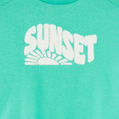 Sweat en molleton  avec inscription en maille bouclette