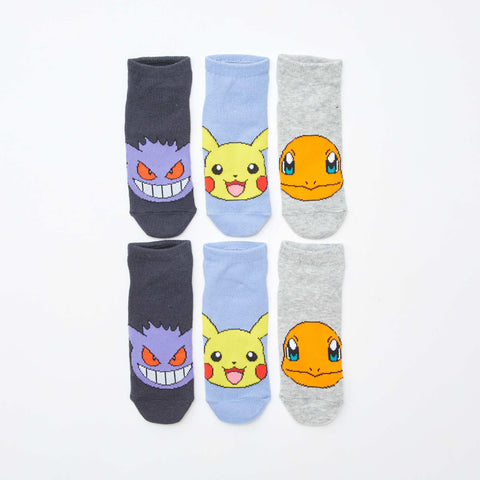 Lot de 3 chaussettes courtes 'Pokemon'