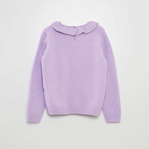 Pull en maille doudou avec froufrou