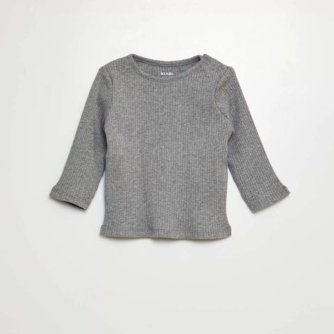 Lot de 2 t-shirts unis côtelés à manches longues