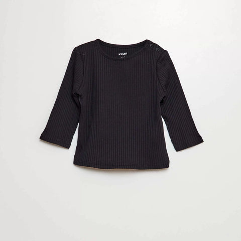 Lot de 2 t-shirts unis côtelés à manches longues