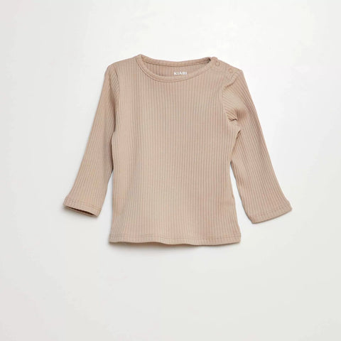 Lot de 2 t-shirts unis côtelés à manches longues