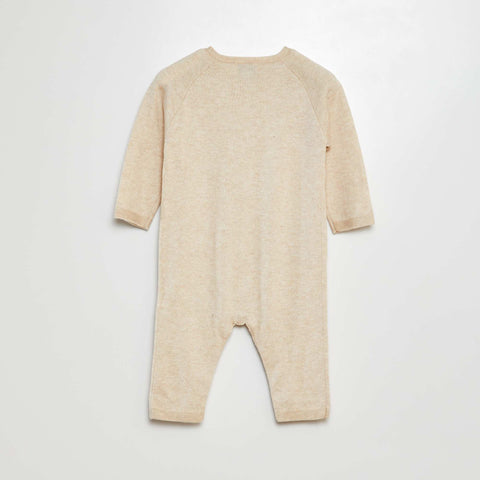 Combinaison longue en maille tricot boutonnée