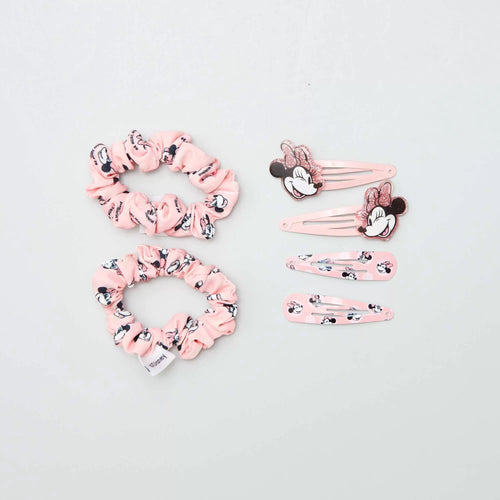 Lot de 4 pinces + 2 chouchous 'Minnie'