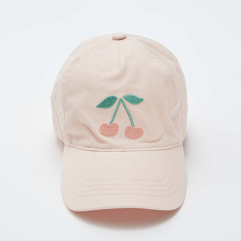 Casquette unie avec motif brodé