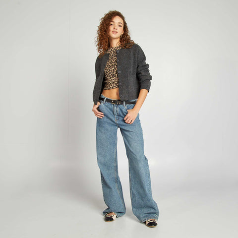 T-shirt 'léopard' en coton stretch