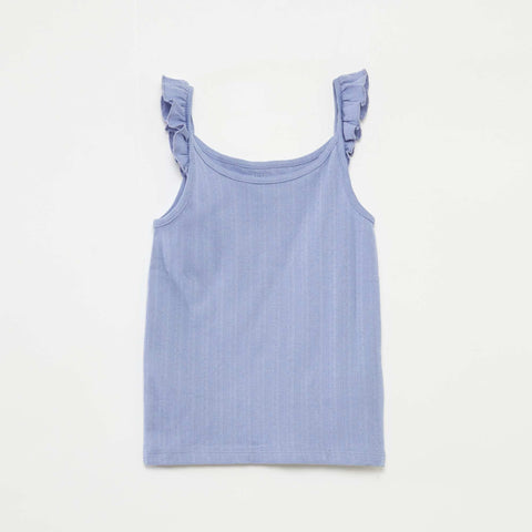 Pyjama court débardeur avec volants + short - 2 pièces