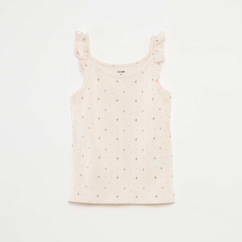 Pyjama court débardeur avec volants + short - 2 pièces