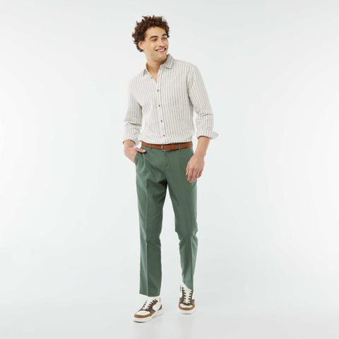 Chemise en lin mélangé rayée