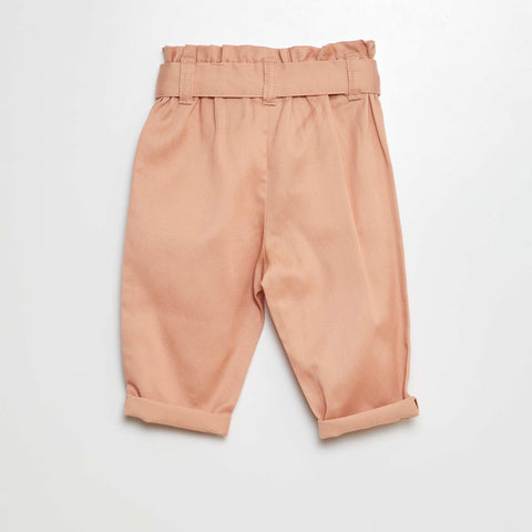 Pantalon paperbag avec taille ajustable