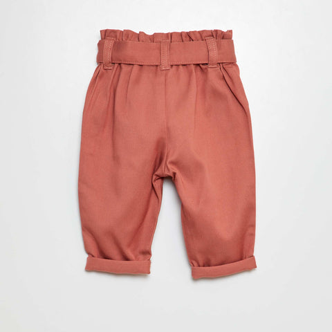 Pantalon paperbag avec taille ajustable