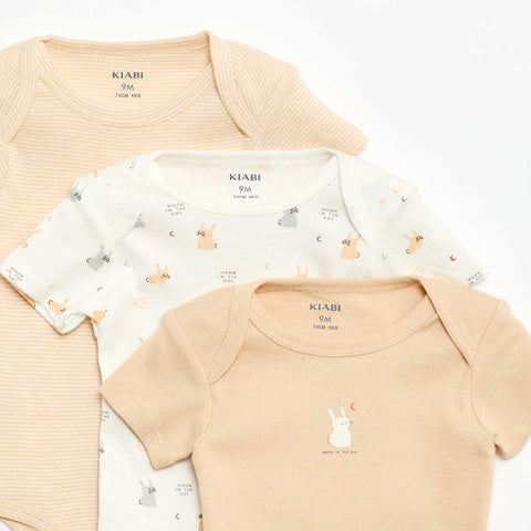 Bodies imprimés en coton - lot de 3