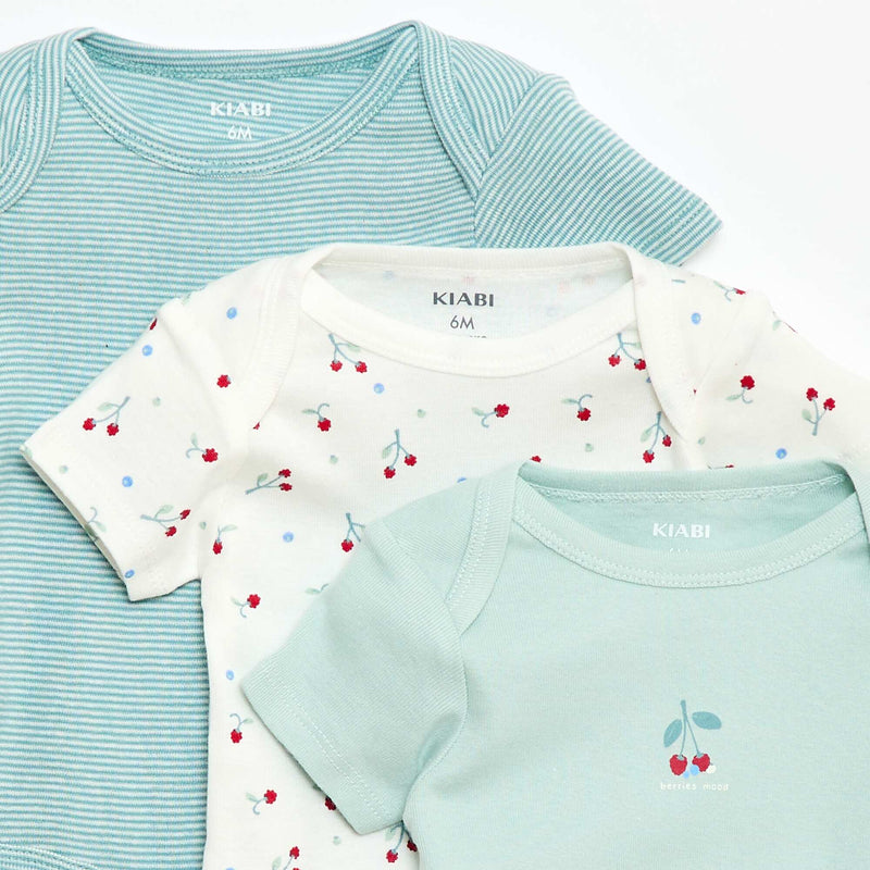 Bodies imprimés en coton - lot de 3