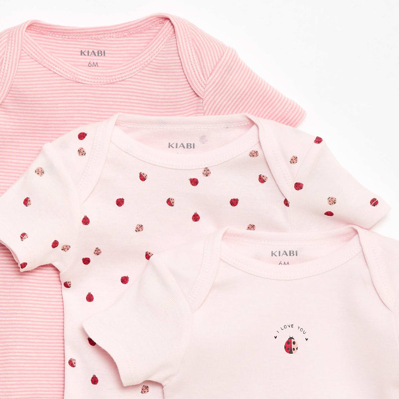 Bodys imprimés en coton - lot de 3