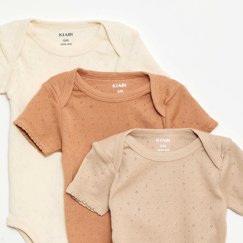 Bodies évolutif en maille unie - Lot de 3