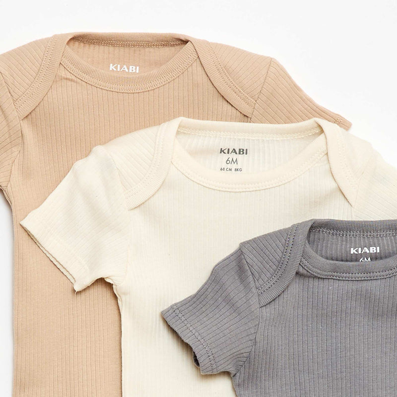 Bodies évolutif en maille unie - Lot de 3