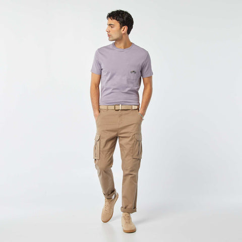 T-shirt manches courtes avec poche poitrine et broderie