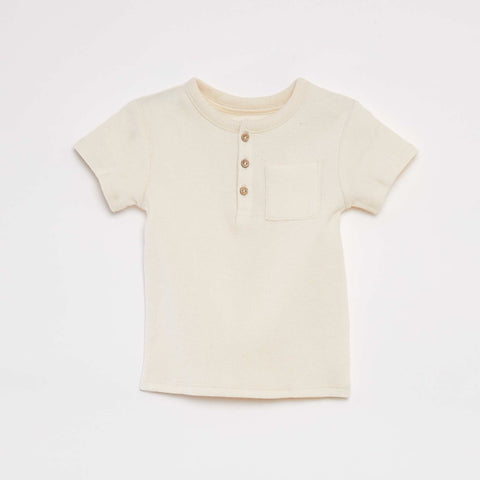 Ensemble pyjama court t-shirt + short en maille gaufrée - 2 pièces