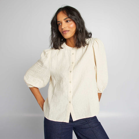 Blouse brodée en gaze de coton