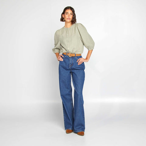 Blouse brodée en gaze de coton