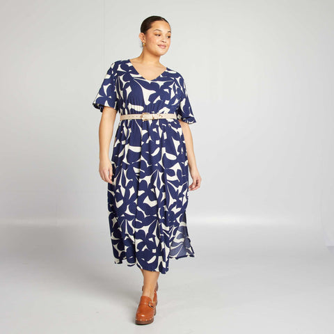 Robe longue tissu texturé