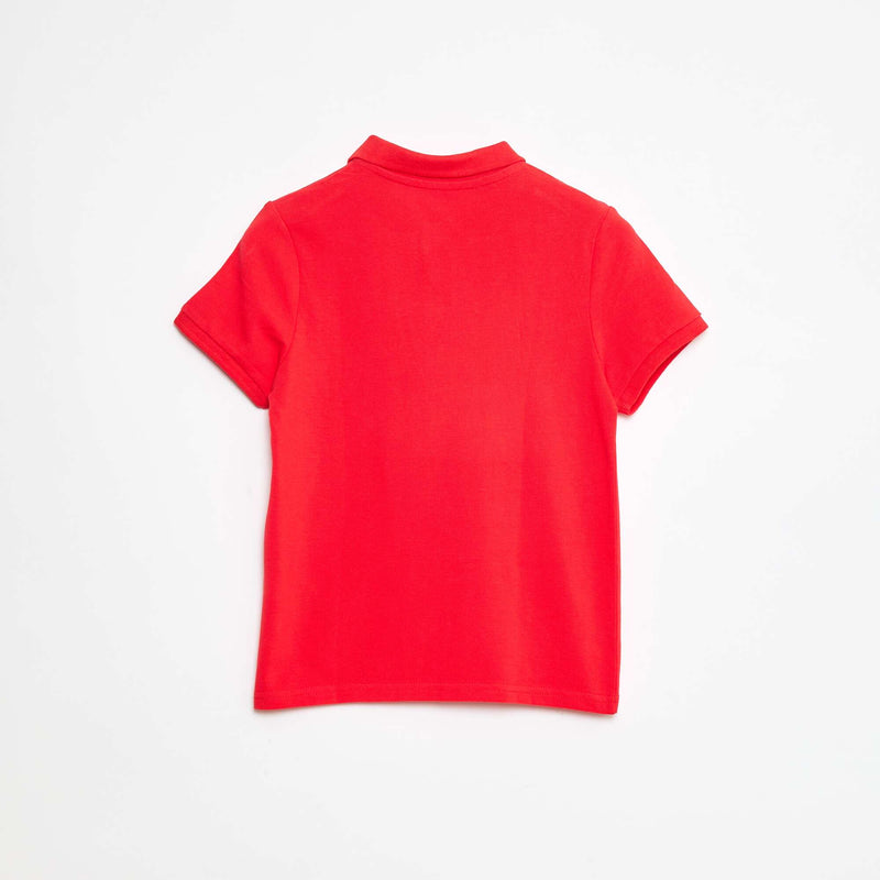 Polo uni en maille piquée