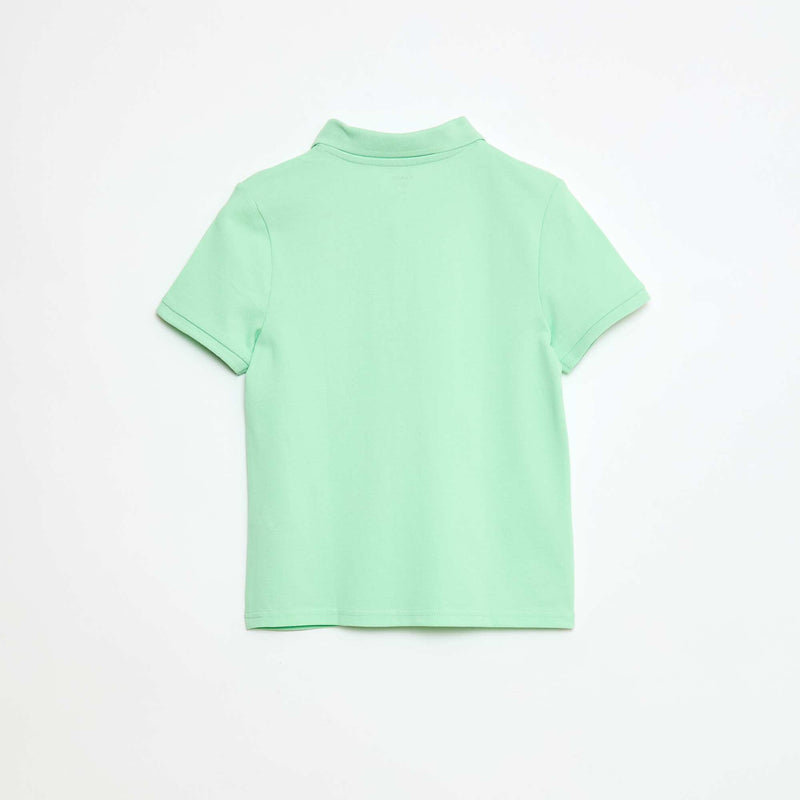 Polo uni en maille piquée