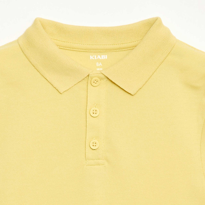 Polo uni en maille piquée