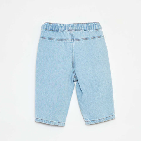Pantalon en denim avec taille élastiquée