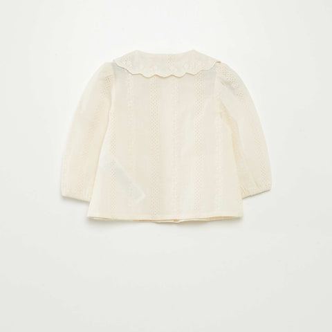 Blouse en voile de coton avec broderies anglaises