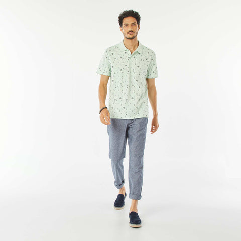 Polo en piqué de coton avec imprimé