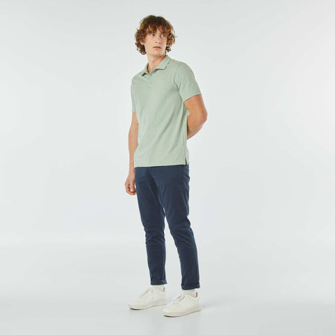 Polo en piqué de coton avec imprimé