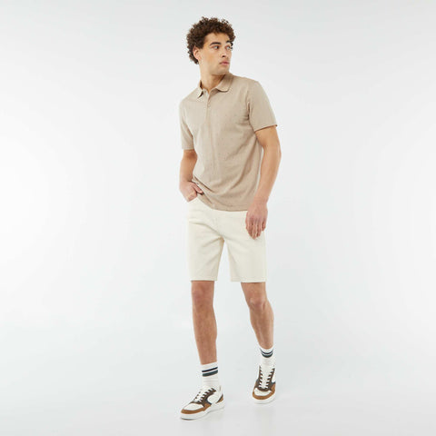 Polo en piqué de coton avec imprimé