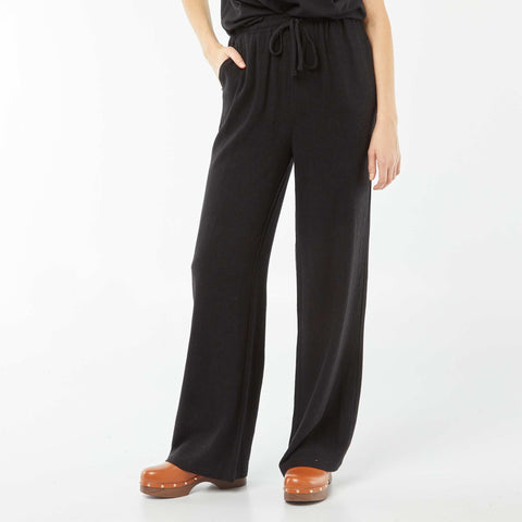 Pantalon large en lin mélangé