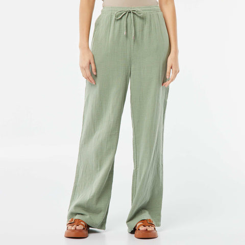 Pantalon large en gaze de coton