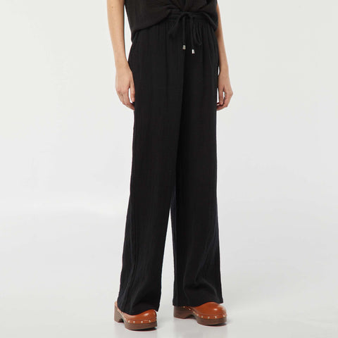 Pantalon large en gaze de coton